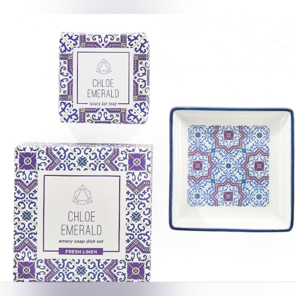 Chloe Emerald Emery Soap Dish Set